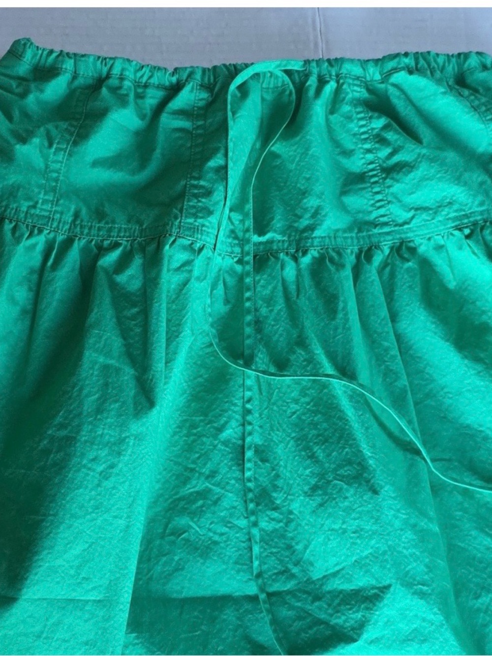 Banana Republic Bright Green Midi Skirt with Drawstring Waist . imperial jade . - Picture 9 of 12